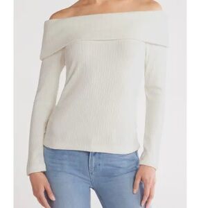 Democracy Off Shoulder Side Ruched Knit